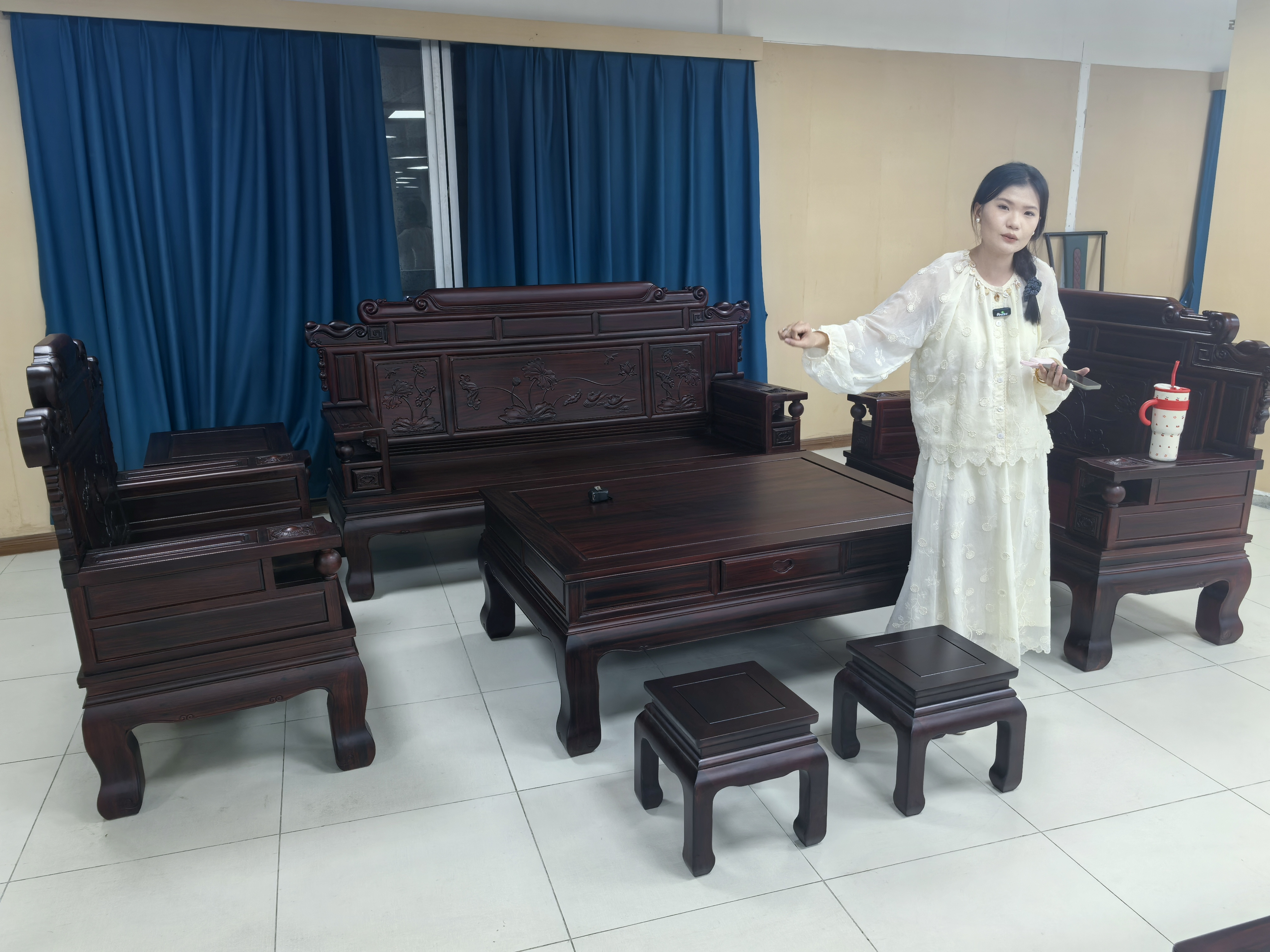 财源滚滚沙发东非酸枝 古典家具 实木沙发客厅雕花成套