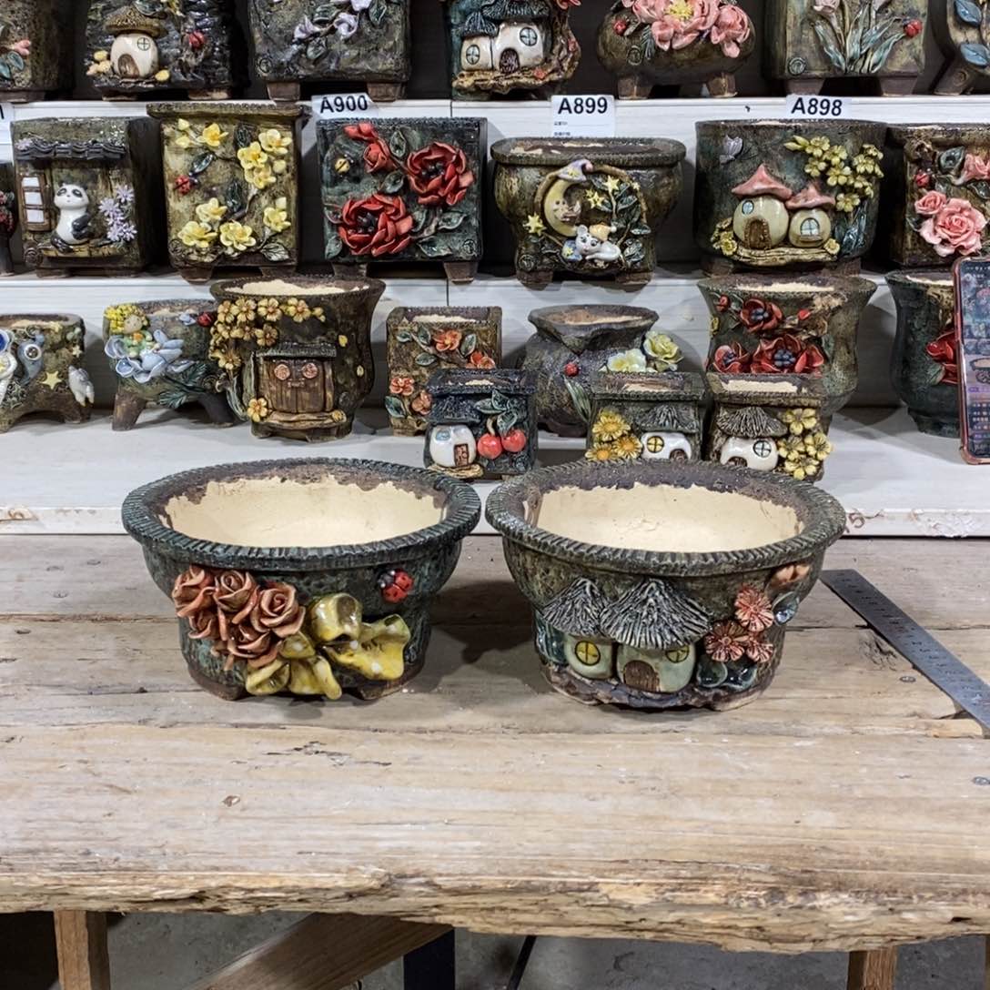 红陶青藤花器多肉花盆