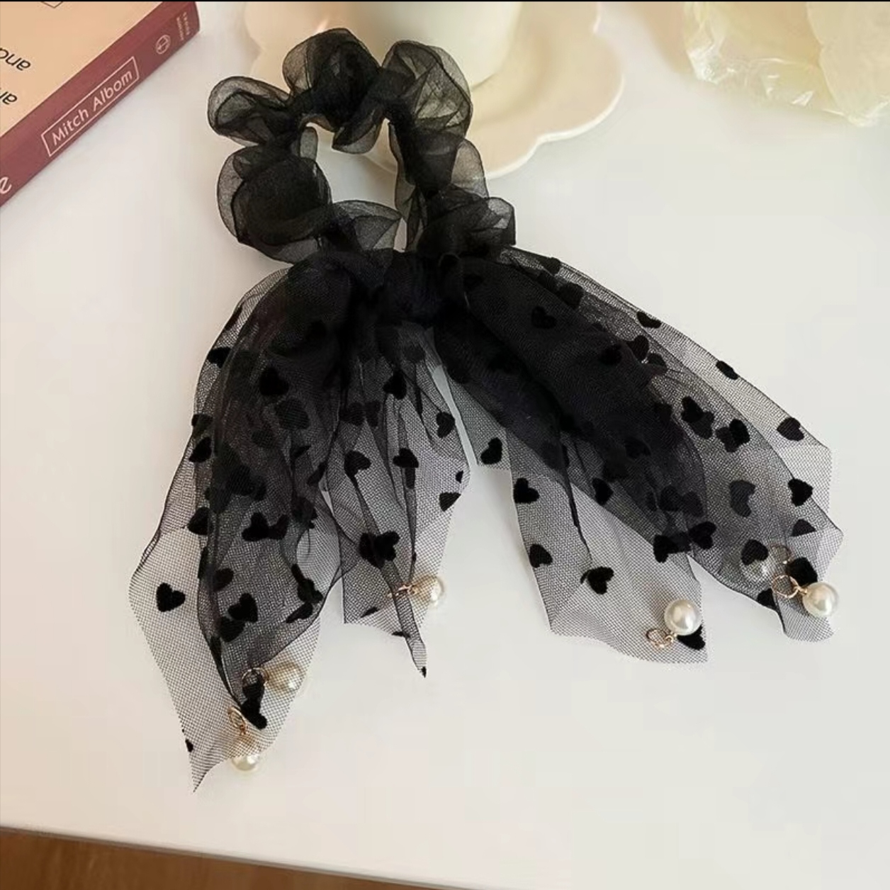 2025新款夏季发绳珍珠发圈韩版时尚气质简约网纱发绳时尚百搭头绳