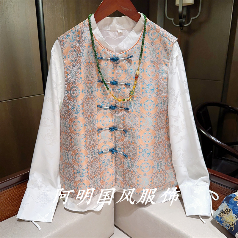 『漫时』新中式国风马甲重工刺绣2024秋季新款重工刺绣复古文艺马