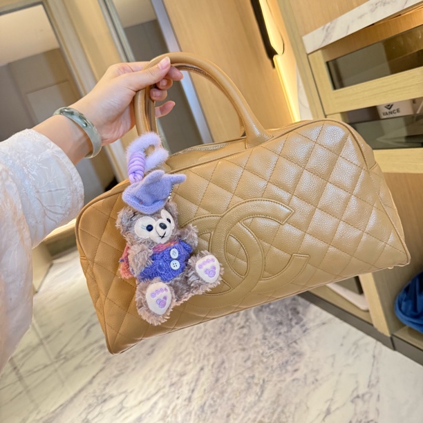 95新 Chanel/香奈儿 奶茶色波士顿手提包【包展】