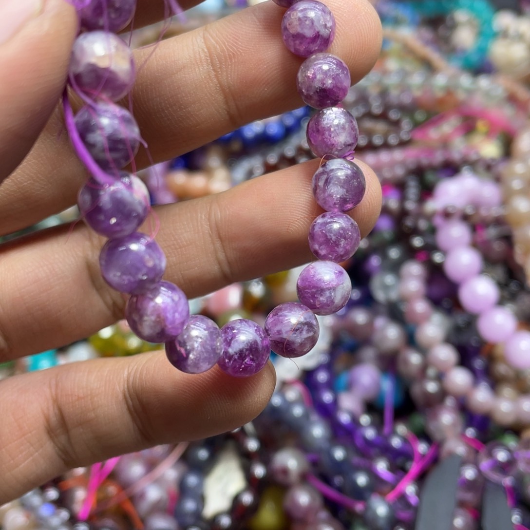 紫晶颈饰银S800镀金镶嵌