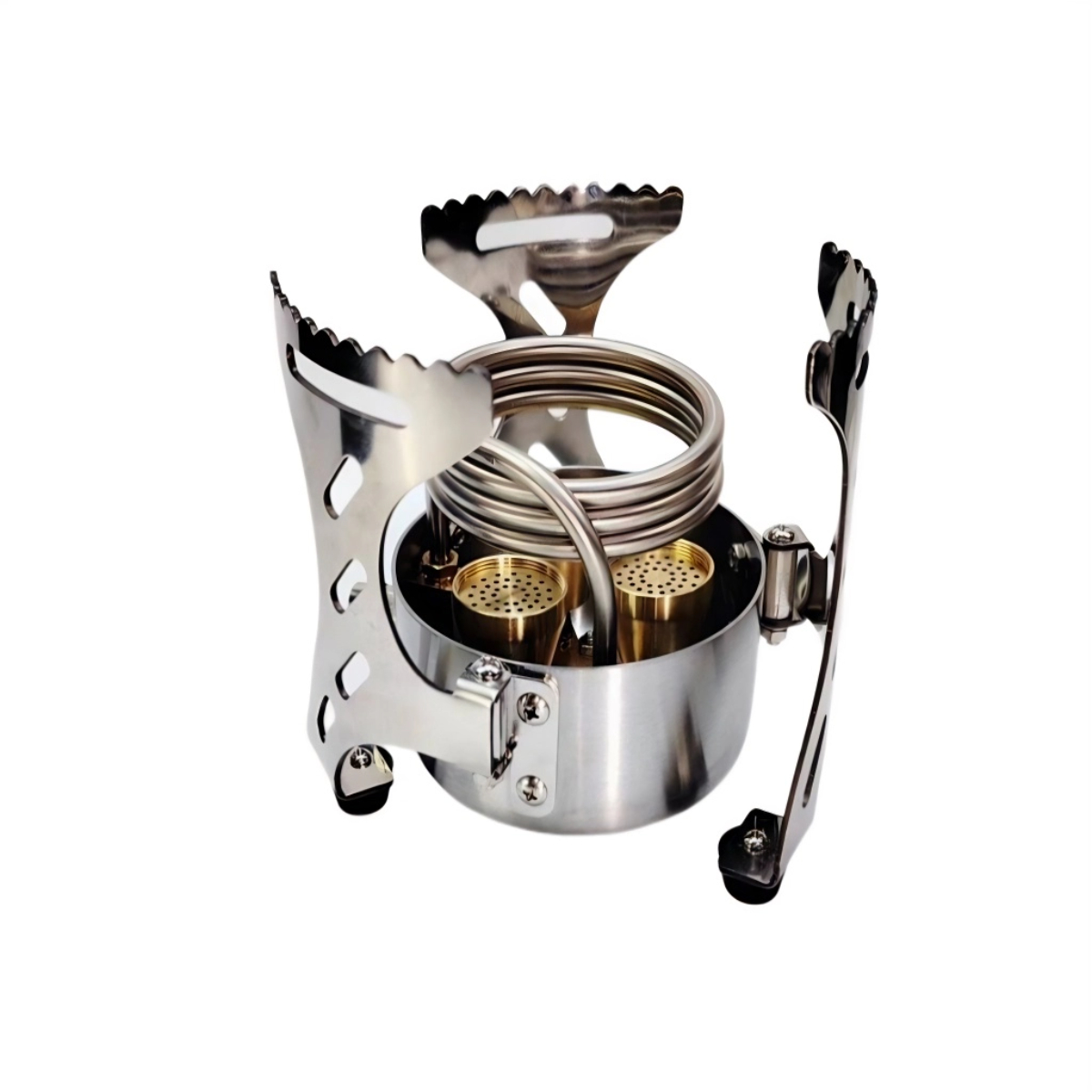 三头汽化酒精炉加厚款便捷式可折叠露营钓鱼装备烧水做饭炊具