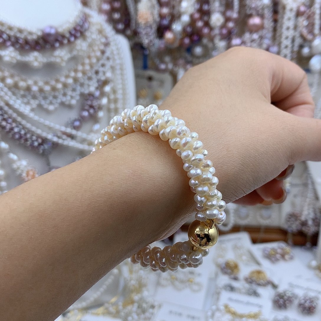 项链银S925镀金镶嵌淡水珍珠