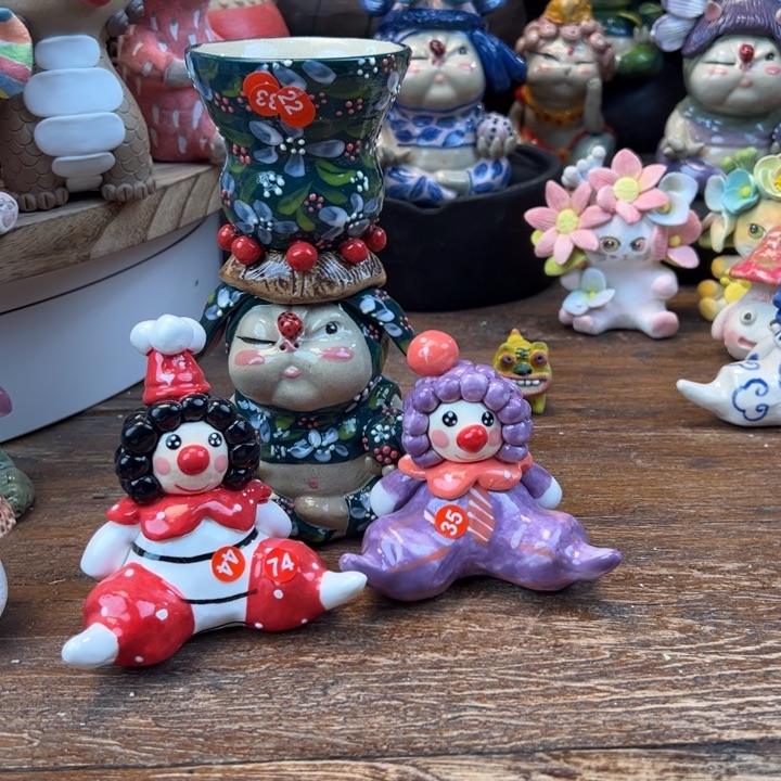 Q***7陶摆件小镇青花每日有新品