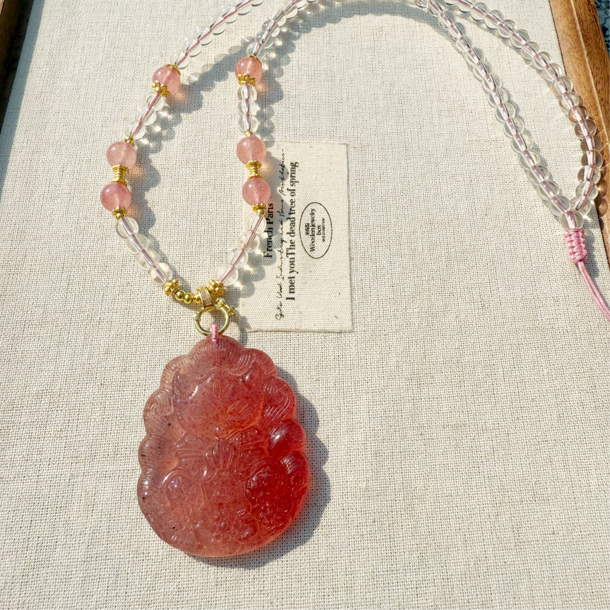 （9—100）天然水晶可爱小众九尾狐牌 精雕轻奢时尚百搭