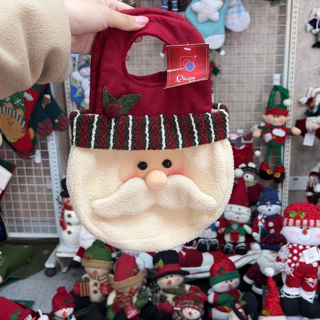 卷***么毛绒圣诞老头袋子