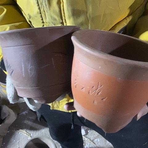 紫砂中国宜兴紫砂花盆，