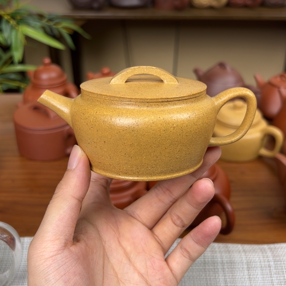 ༻****茶壶紫砂紫砂壶一片瓦黄金段150cc全手