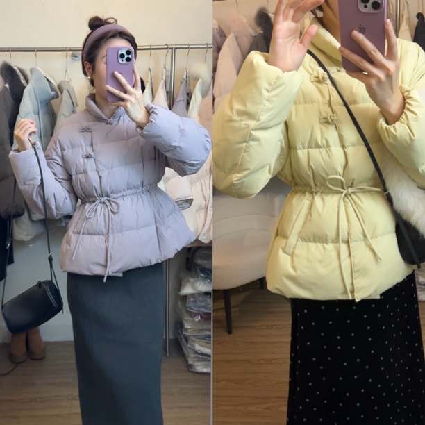 冬季新款韩系减龄收腰女款保暖羽绒服短款修身外套