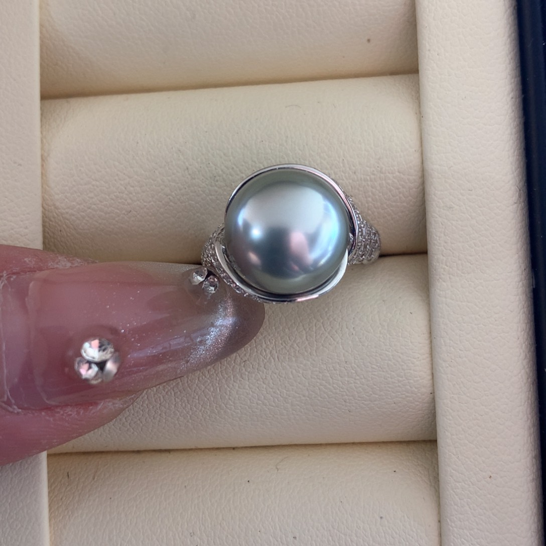 海水珍珠戒指银S925镶嵌