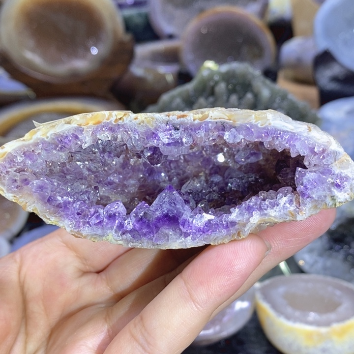 未镶嵌珠宝半成品水晶紫晶钱袋子