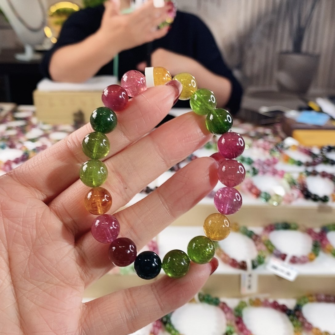 碧玺手串未镶嵌G2398单圈颜色微差