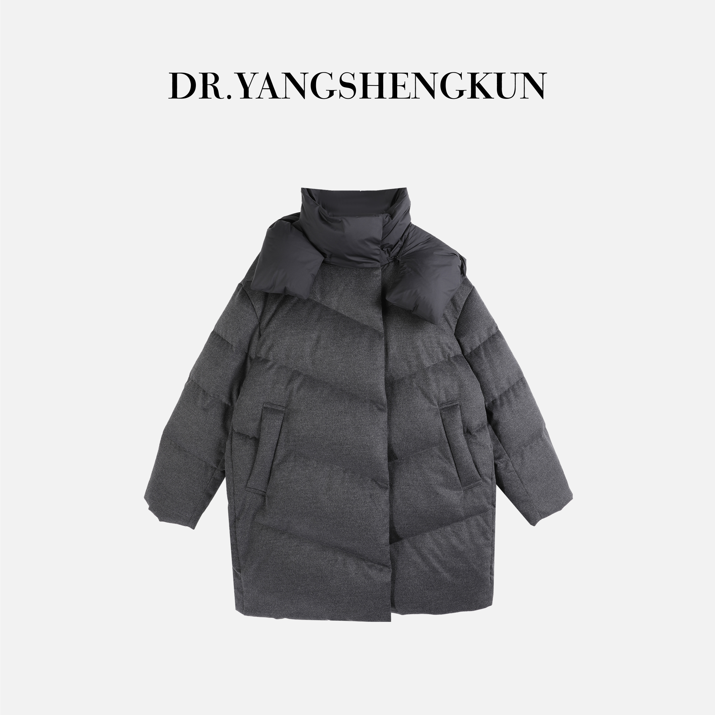 杨圣坤2025新品波兰科鲁达95白鹅绒羊毛混纺连帽羽绒服S825120713