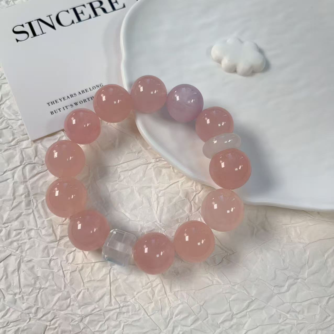 （拍2单）【柔糯软萌】粉水送礼女款时尚手串原创设计ZDYSJ00478