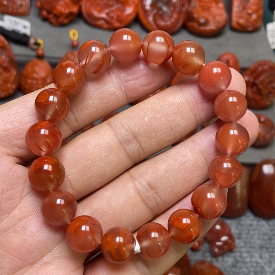 南红玛瑙未镶嵌手串11+’m