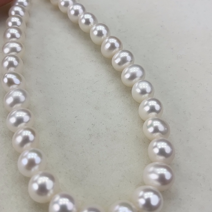 淡水珍珠颈饰银S925镶嵌卡9-10极光白高品