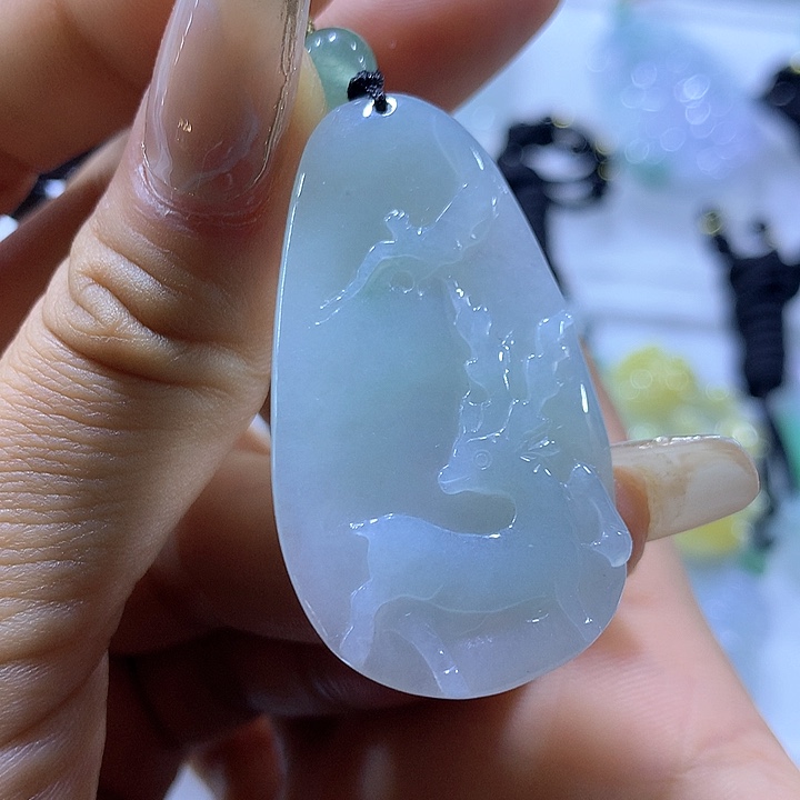 翡翠颈饰未镶嵌天然翡翠A货吊坠