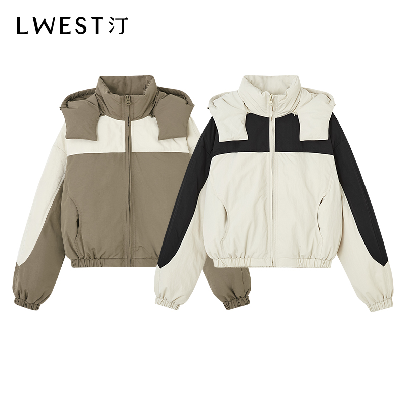 【诗语专属】朗文斯汀冬装时尚撞色连帽羽绒服DZMA4511C12075