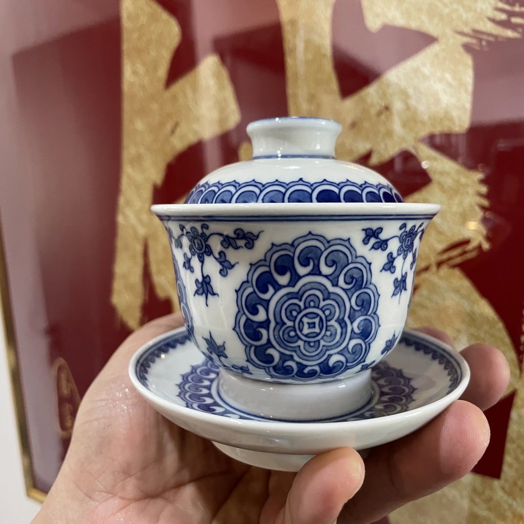 景德镇品若堂曹诚制唐宝相三才盖碗