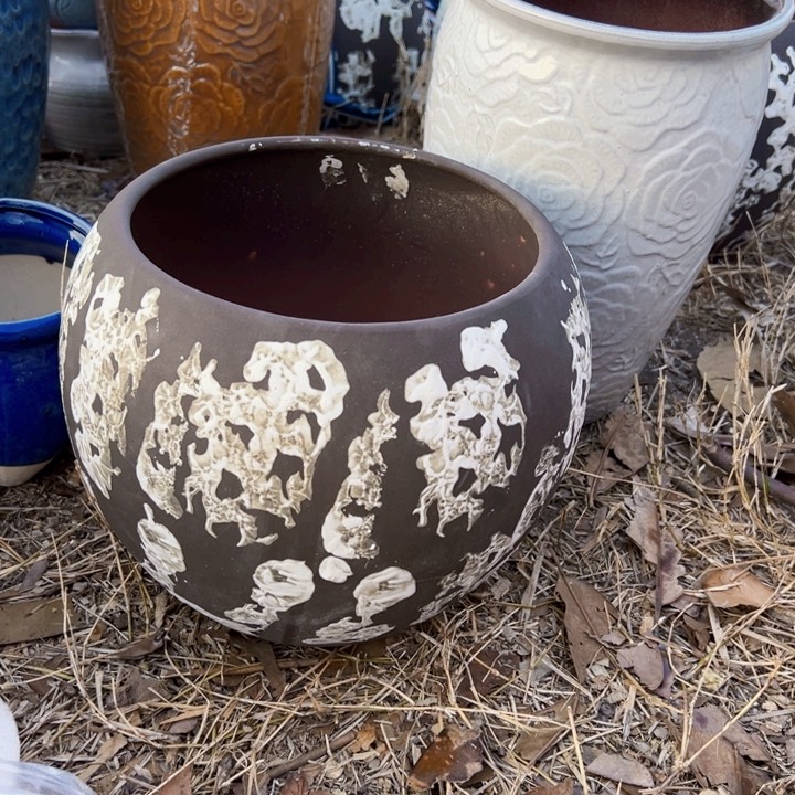 紫砂花盆高度25口20        