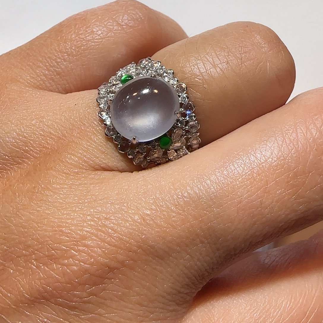 翡翠18K金镶嵌戒指戒指