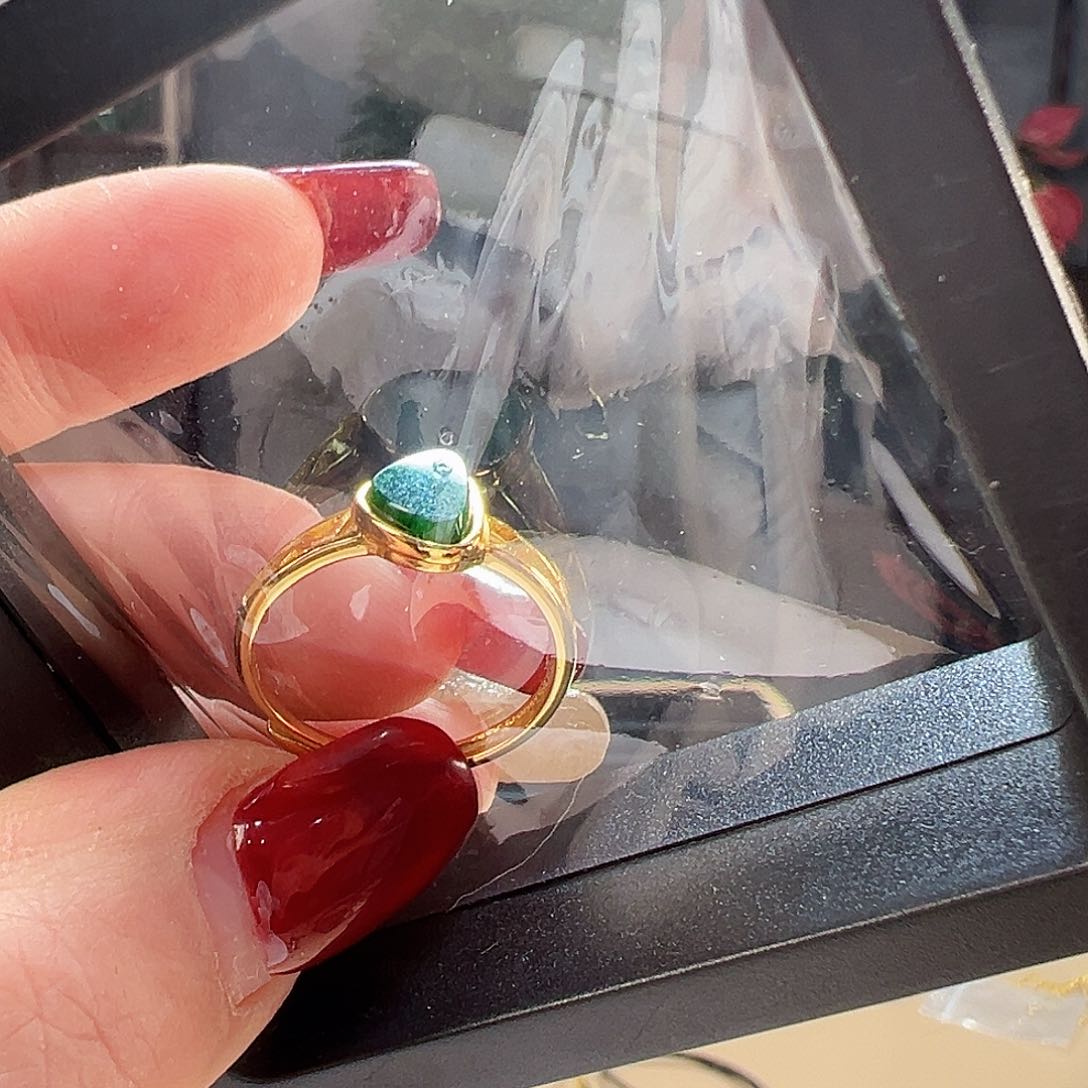 翡翠戒指银S925镶嵌戒指