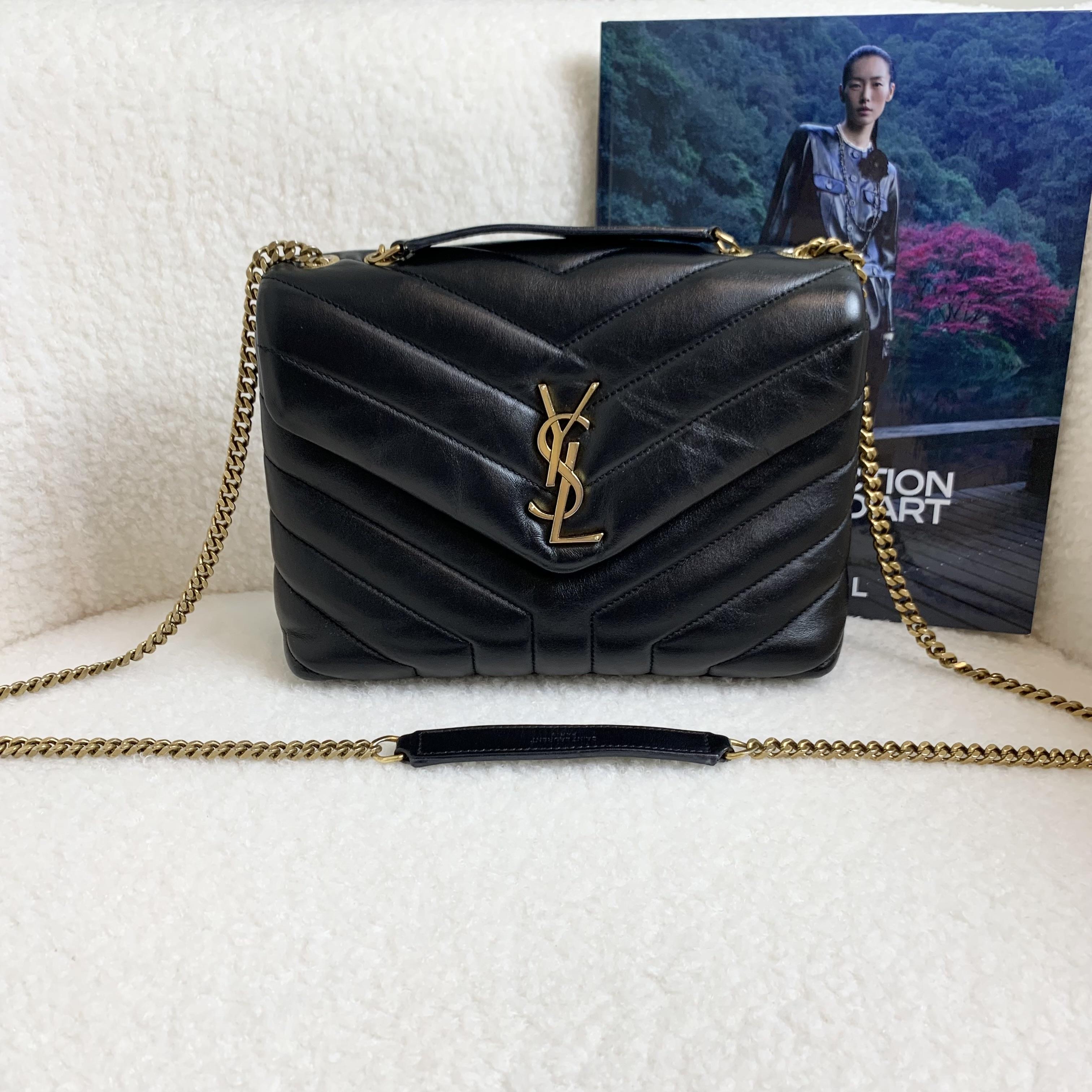 95新 YSL/圣罗兰 壹臻/ysl 黑金loulou小号 67087507