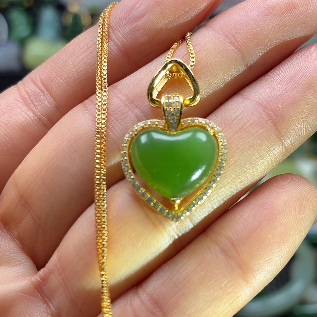 和田玉银S925镶嵌颈饰