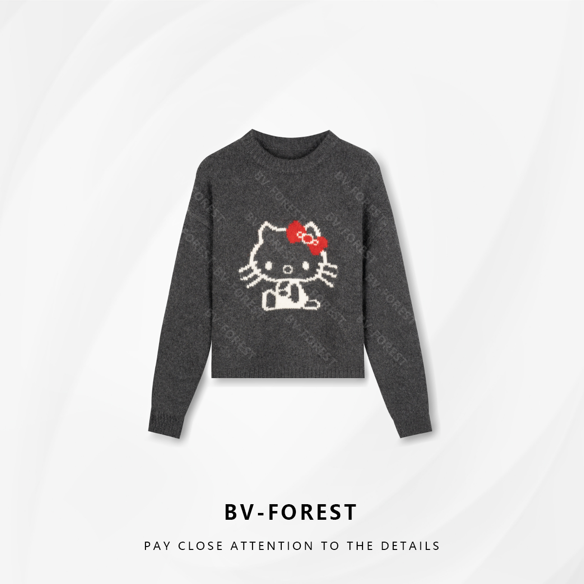 BV-FOREST“甜美凯蒂”秋冬款保暖软糯修身显瘦套头上衣BV-M0689