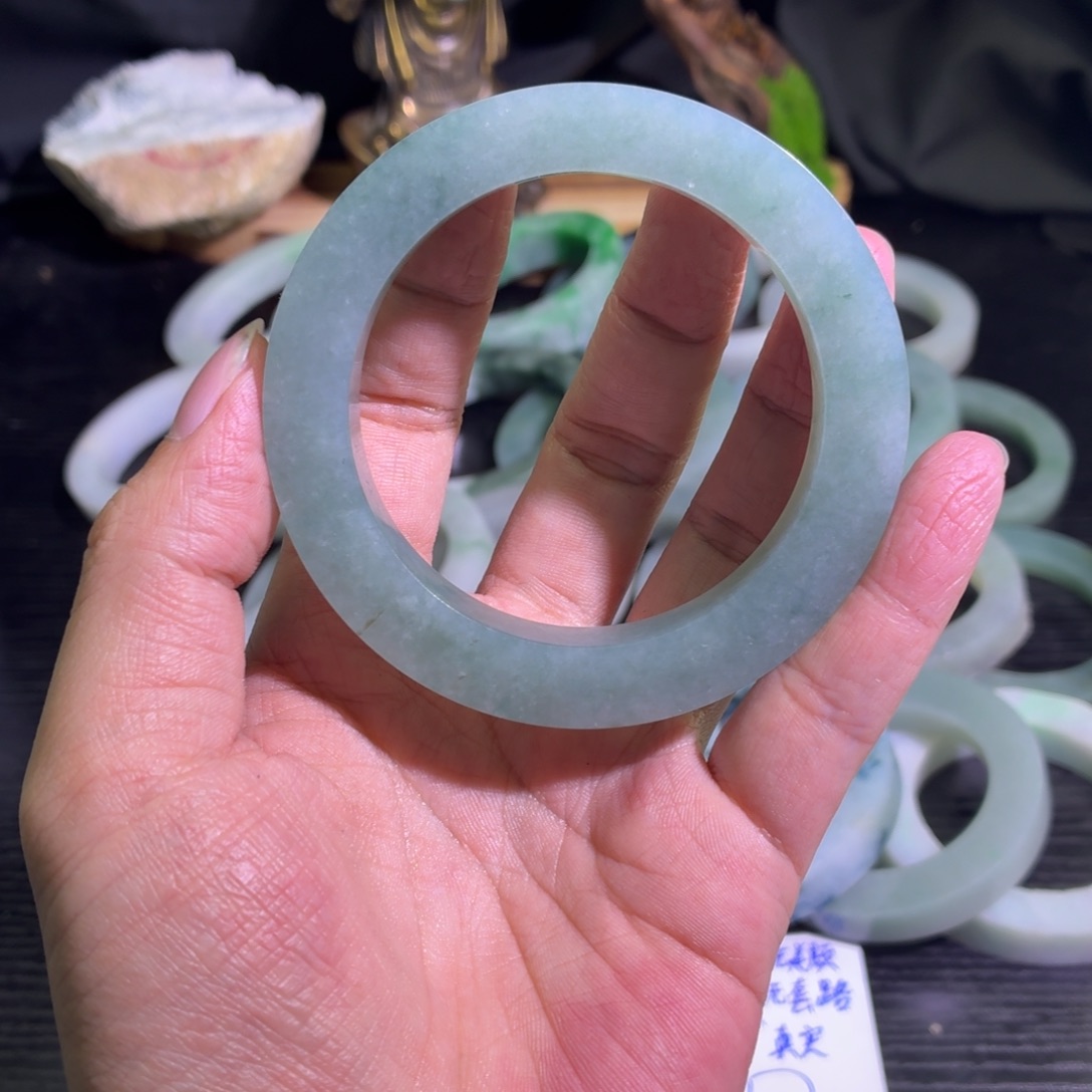 定制翡翠未镶嵌天然翡翠A货毛胚手镯定制