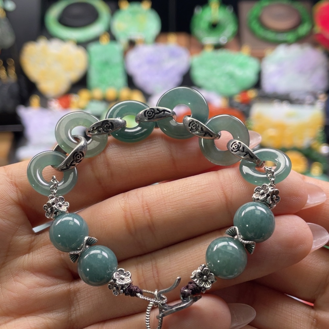 翡翠未镶嵌手链代编织