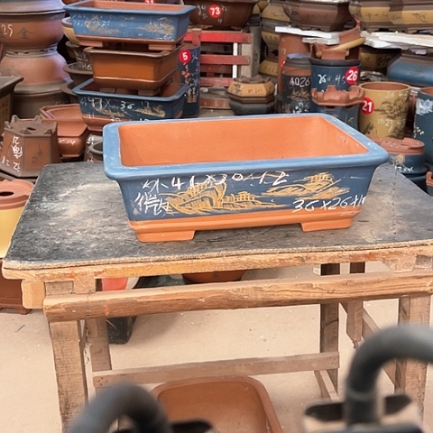 紫砂花盆长方盆一个微