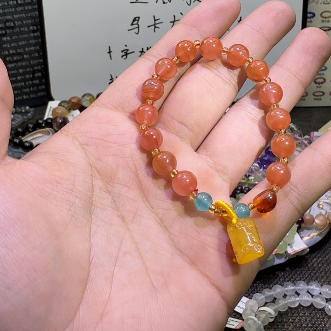 手链水晶未镶嵌南红diy8.5m