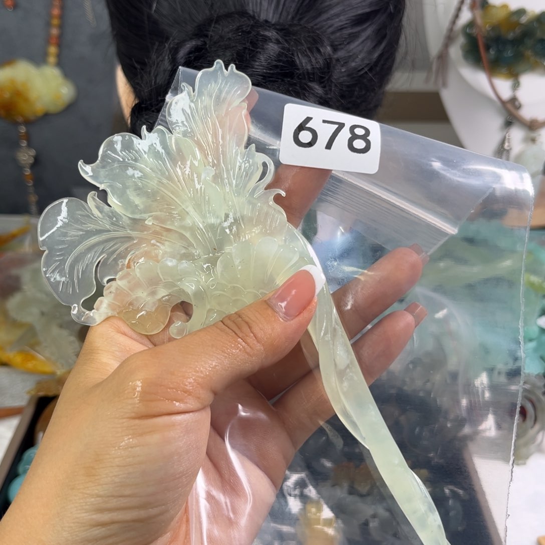 蛇纹石玉未镶嵌发饰❤️****