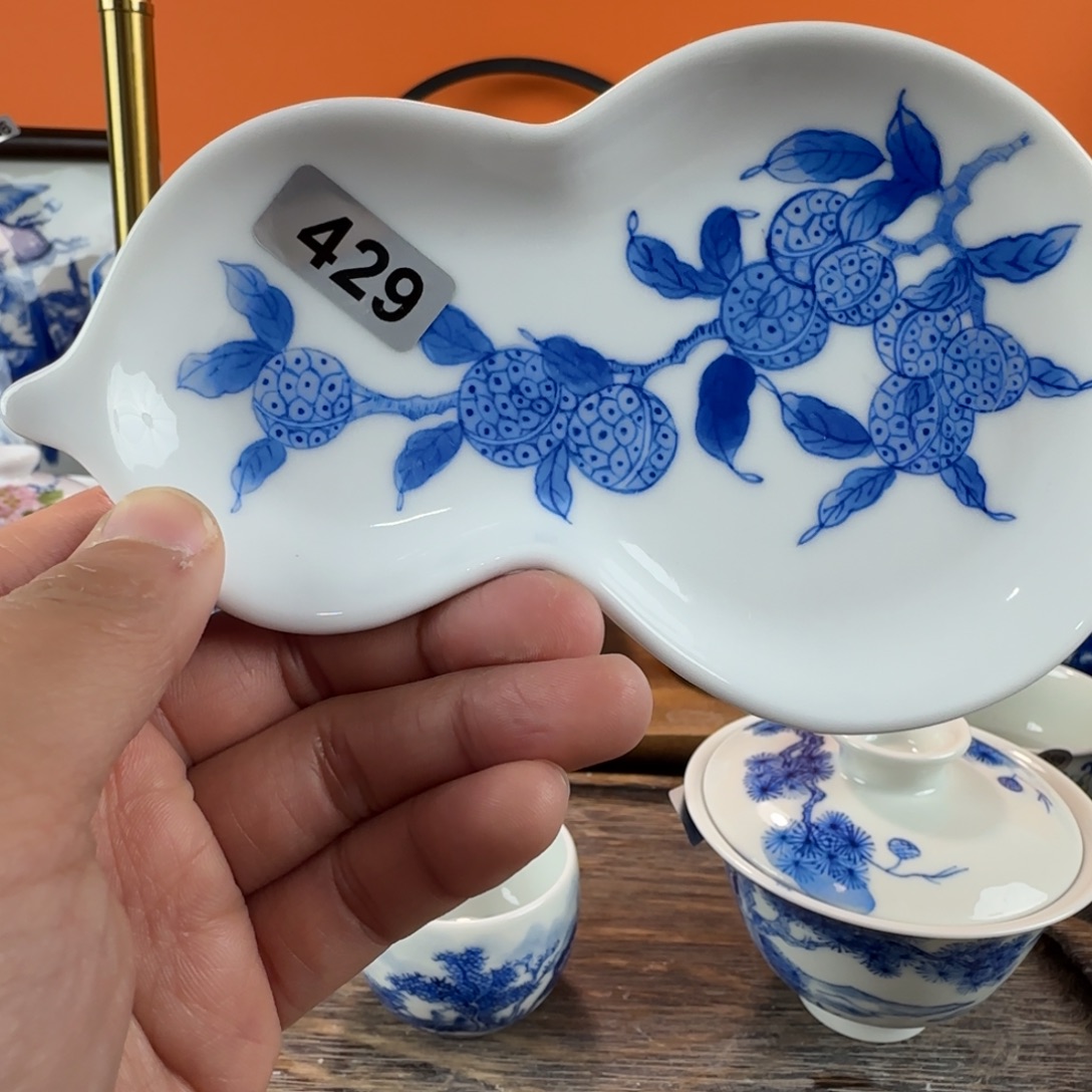 瓷片景德镇手绘青花茶器429