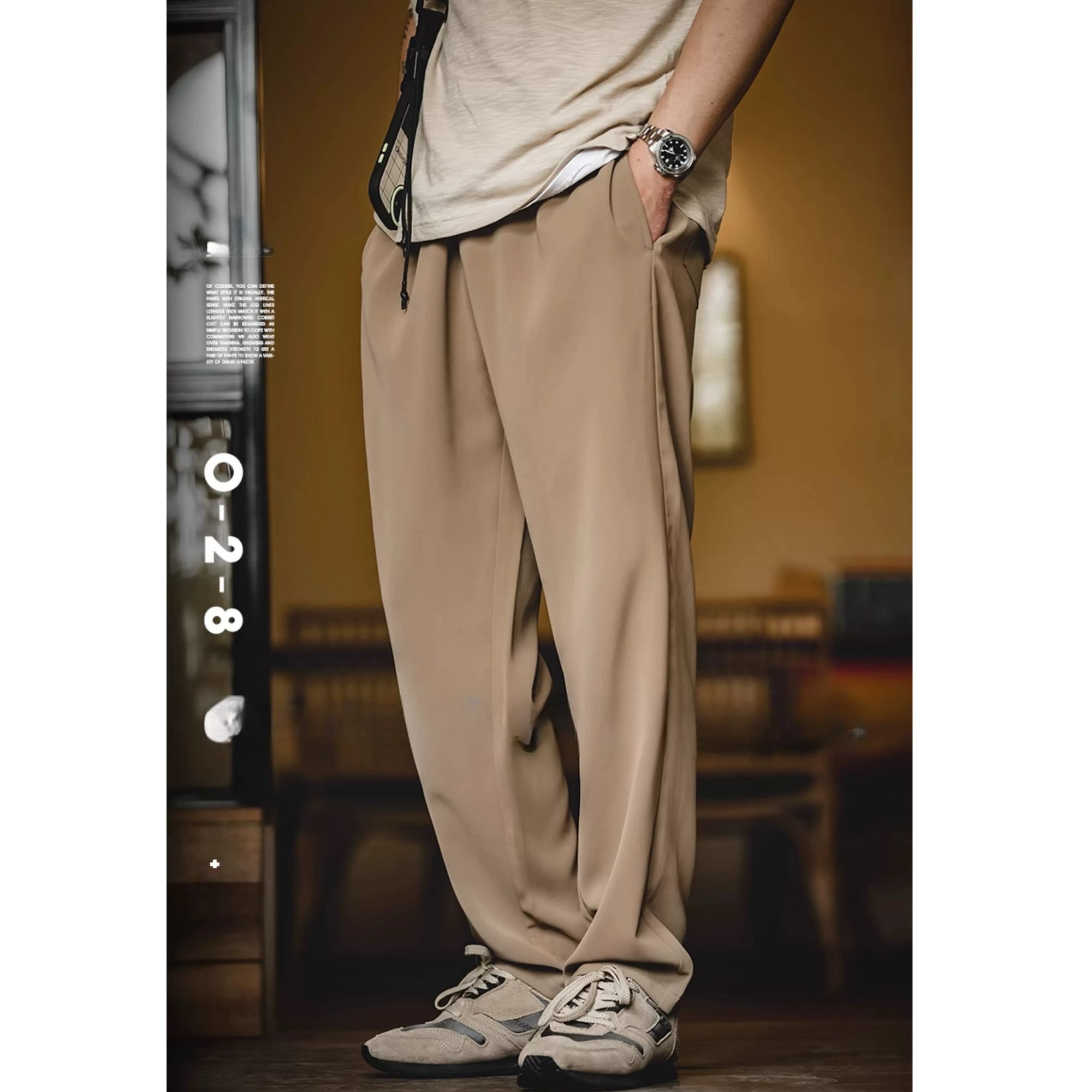 春夏季款美式弹力垂感休闲裤抗皱免烫西裤男士直筒长裤子男1053