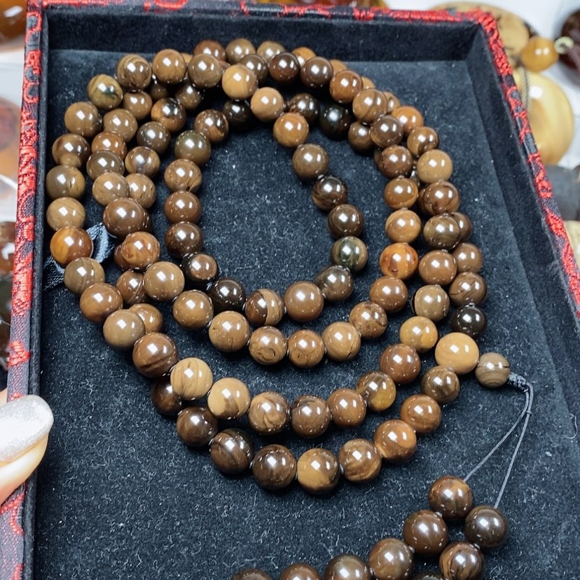 【闪购商品】琥珀（根珀）手串未镶嵌老矿老油根108，收藏品