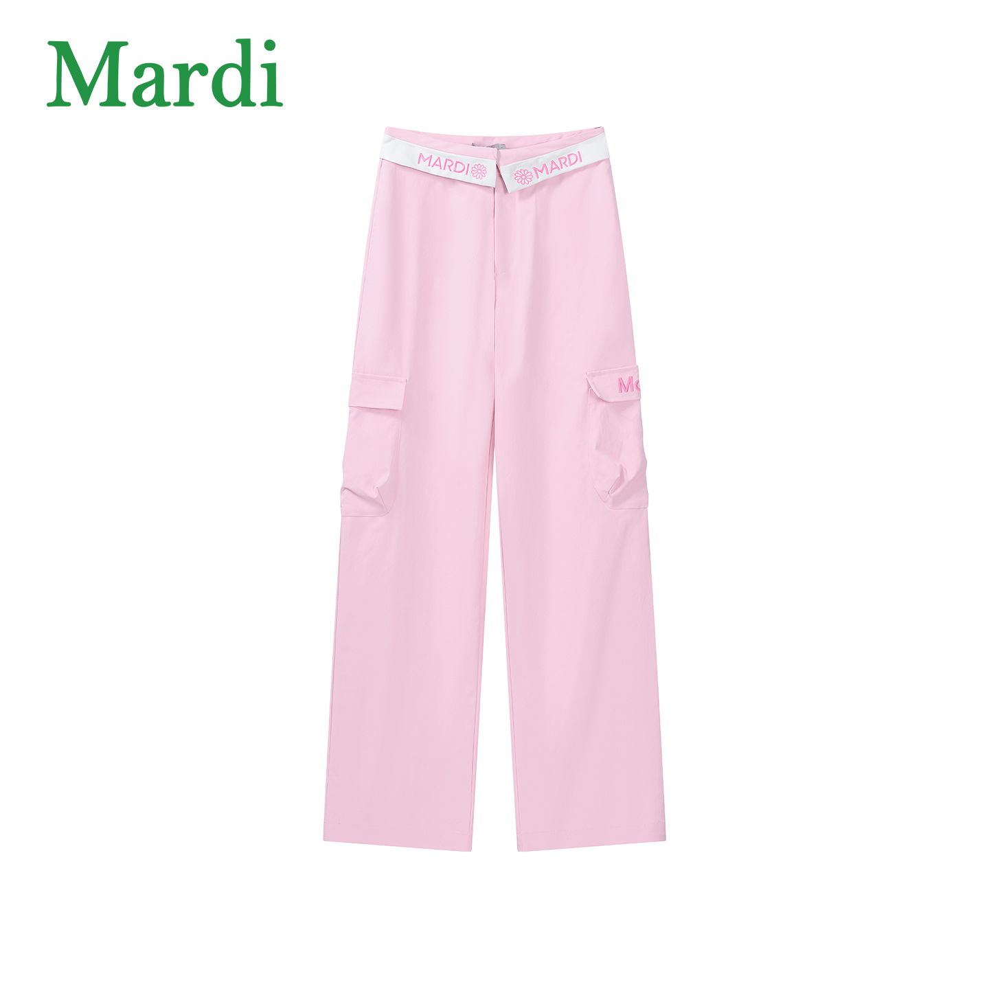 Mardi秋冬新款翻腰刺绣百搭休闲宽松时尚工装裤女装MKZ2532555