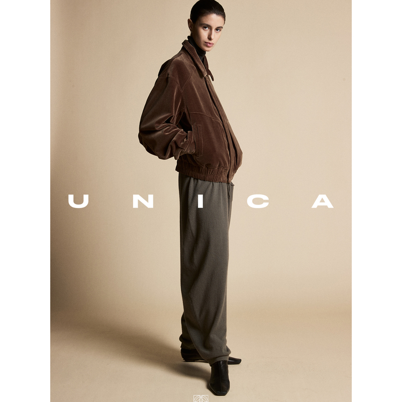 UNICA/巴恩风意大利进口人字纹灯芯绒段复古翻领短款夹克外套
