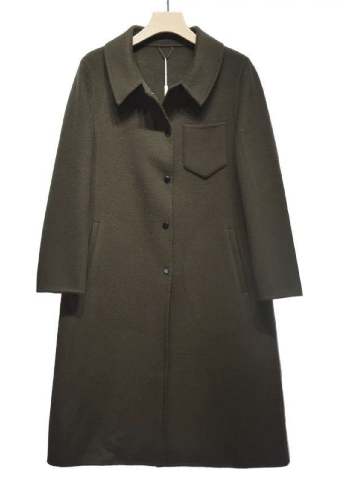 【H5776双面外套2024年新款毛呢外套嫩黄色外套韩版