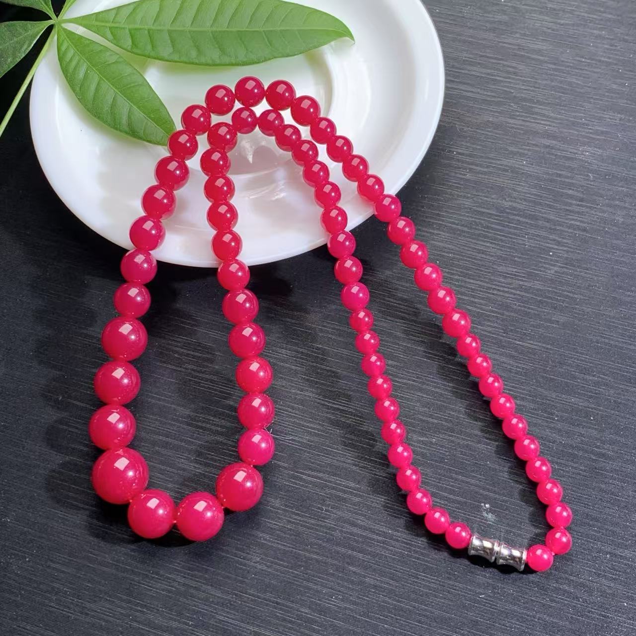 培育红宝石【金钰尚品】鸽血红高贵红宝石塔链-5-11mm富贵丽质气质 