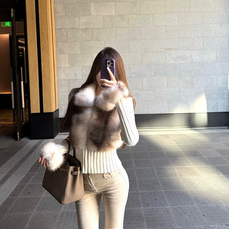 短毛毛外套女秋冬2025新款爆款时尚洋气毛针织开衫短款百搭小个子