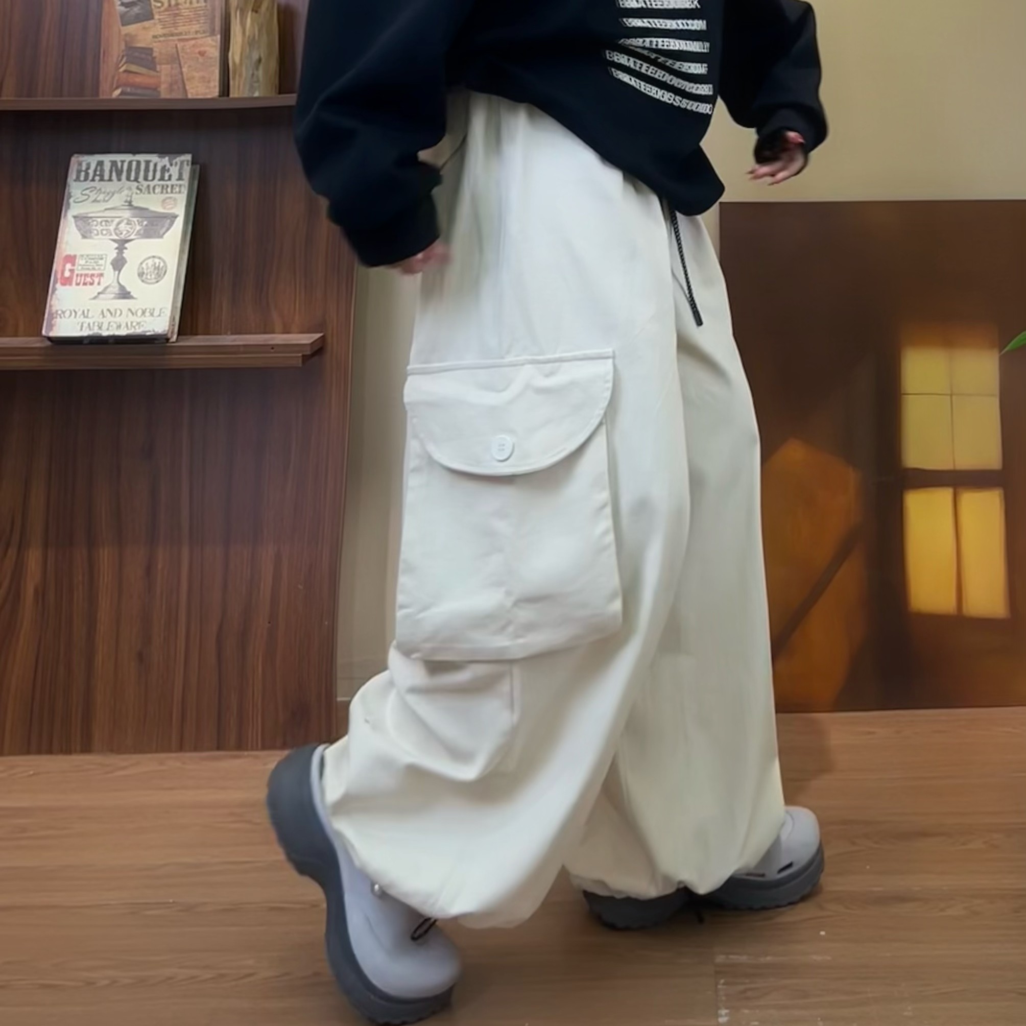 秋季新款宽松休闲百搭工装裤9267