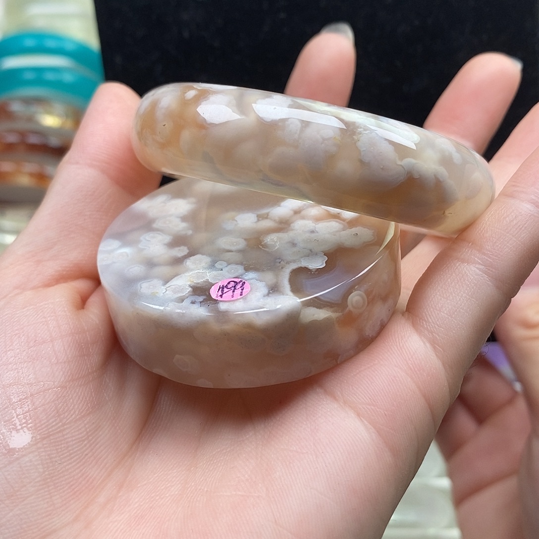 玛瑙/玉髓未镶嵌手镯玛瑙套镯53➕