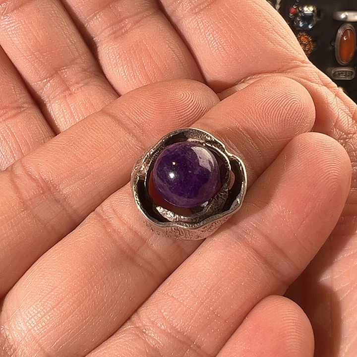 紫水水设计款戒指835银标，拍下不退不换