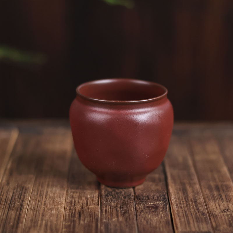 【慕白茶集】暗红釉杯（Q4136）