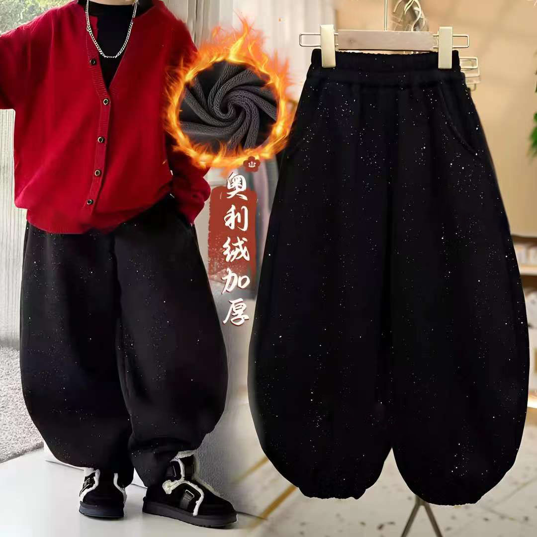 【元旦·新年款】2026年元旦·新年款儿童中大童韩版薄绒细闪满天星款