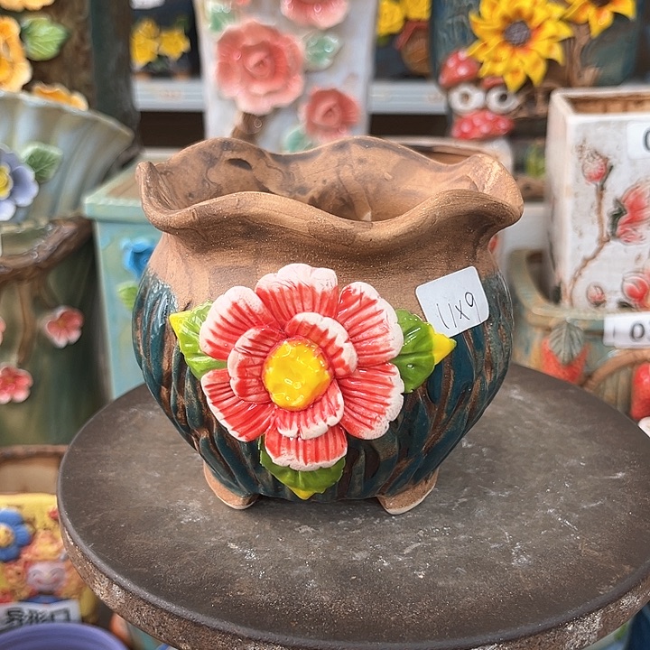 紫砂花盆粗陶材质多肉花盆