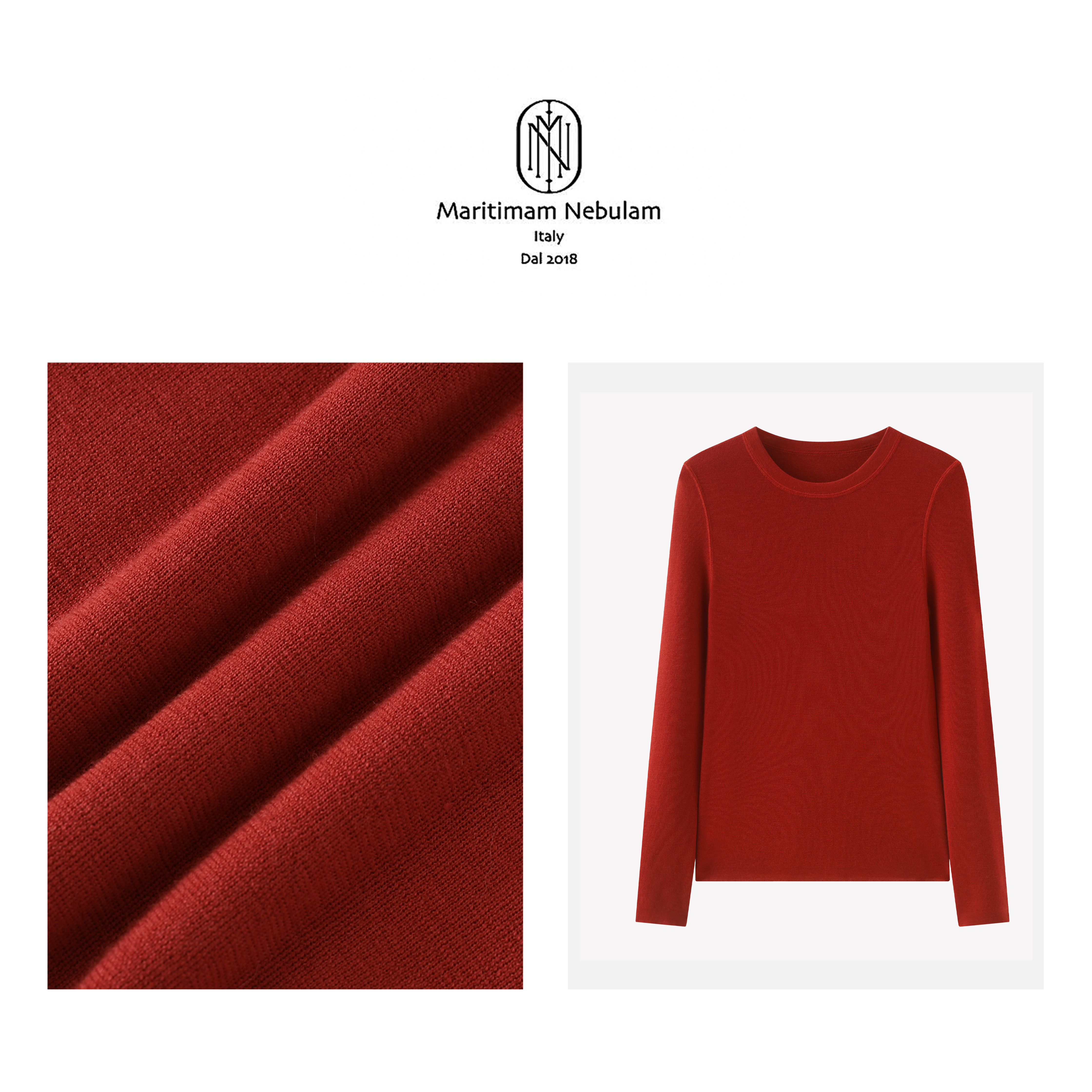 MN-【暖肤】绵羊毛修身弹力打底衫圆领内搭长袖T恤 JH50064